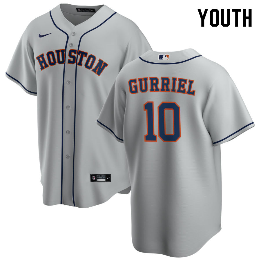 Nike Youth #10 Yuli Gurriel Houston Astros Baseball Jerseys Sale-Gray - Click Image to Close